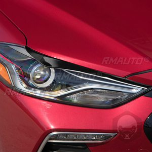 ฝาครอบตกแต่งขอบไฟหน้าสีดำ 1 คู่ สำหรับ Hyundai Elantra ปี 2016 2017 2018 สติ๊กเกอร์ติดขอบไฟหน้า - Product Image 5