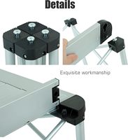 Table carrée pliante en aluminium avec plateau roulant et sac de transport |   Meubles d'extérieur légers et stables pour le camping, le pique-nique et le barbecue
