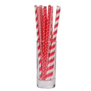 <b>Paper</b> Straws Mix 100 Pieces Per Pack Multi Color Striped Disposable <b>Biodegradable</b> Eco Friendly For Party - Product Image 4