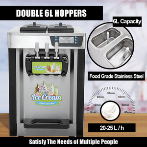 Machine à glace molle <span class=keywords><strong>SKL</strong></span>-S20B neuve en acier inoxydable 4,3 L à 3 saveurs avec moteur pour utilisation sur table - Product Image 2