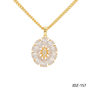 JXX JDZ-157 24K מצופה זהב נחושת סגסוגת/פליז קריסטל תליון קסמי ארוך שרשרת + מעורב סיני קסם תליון - Product Image 4