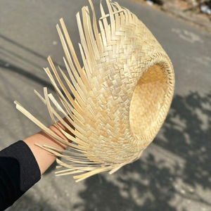 Wholesale OEM Custom Size Pava <b>Straw</b> <b>Hat</b> Iconic Puerto Rican Style Grass Sombrero for Sunshade Fishing Travel Beach - Product Image 1