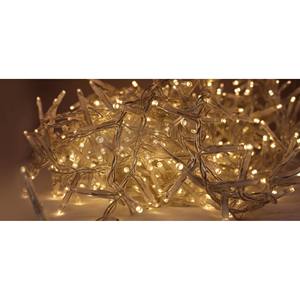 1200 LED CLUSTER GUIRNALLADES DE NOËL BLANC CHAUD AVEC ADAPTATEUR 24+5M CÂBLE TRANSPARENT - Product Image 1
