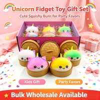 Joyefly Unicorn Dumpling Squishy Blind Box 12Pcs Rainbow Gradient Squeeze Fidget Toy TPR Sensory Stress Relief Gift Set for 14