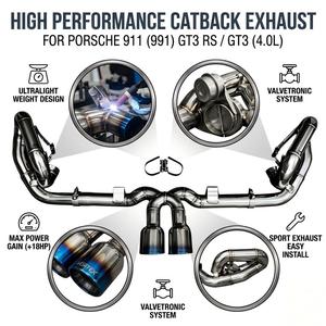 ระบบท่อไอเสียแบบวาล์วตรง Vortex SS304 สำหรับ Porsche 911 991 GT3 RS 4.0L ชุดแต่งเพิ่มสมรรถนะสำหรับการแข่งขันมอเตอร์สปอร์ต - Product Image 1
