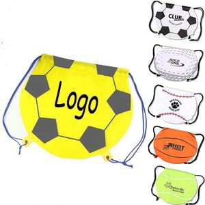 Custom Promotional Soccer <b>Drawstring</b> <b>Backpack</b> Bag Ball Shape with Logo Kids Sport Bag Advertising Gift Bags - Product Image 1