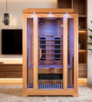Sauna en bois de pruche à infrarouge lointain pour 2 personnes, usage domestique