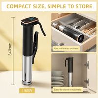 Machines sous vide 1100W avec Wi-Fi, haute performance, taille moyenne, Lelan, manuel, avec pot en verre et fonction de scellage lent