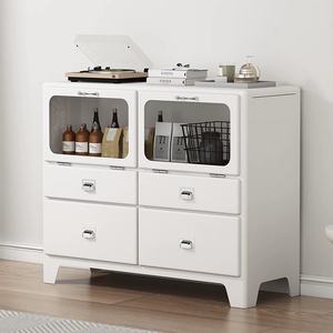 Armoire de rangement moderne en métal rouge multi-usages, gain de place, pour bar à café et spiritueux, pour salon - Product Image 3