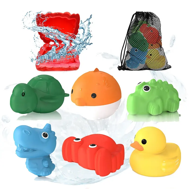 Kids Baby Silicone Animal Bath Toys Refillable Magnetic Wholesale Water Balloons Soppycid Reusable Water Bomb Balloons