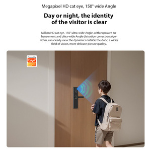 Serrure Intelligente WiFi en Acier Inoxydable à Empreinte Digitale, Style Graffiti, avec Œil Magic, pour Portes en Bois – Sécurité Domestique (Vente en Gros Transfrontalière) - Product Image 3
