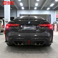 Diffuseur arrière en fibre de carbone sèche style BC pour BMW M3 G80 M4 G82 G83, kit de lèvres de pare-chocs arrière avec feux LED, amélioration 2021+