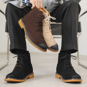 Botas de Hombre de Corte Bajo, Botas de Motocicleta a la Moda, Botas de Invierno con Cordones para Hombre, Botas Estilo Martin - Product Image 4