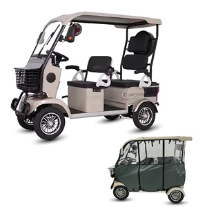 Voiturette de golf Holladay 800W 60V à <span class=keywords><strong>4</strong></span> roues, scooter électrique longue portée avec toit et espace de chargement, quadricycle à <span class=keywords><strong>4</strong></span> roues pour le shopping - Product Image 2