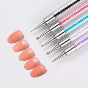 Uv Gel <b>Acrylic</b> Drawing Painting Liner Flower Brush Manicure Tools Decoration Rhinestone Crystal <b>Nail</b> Art Dotting Pen - Product Image 3