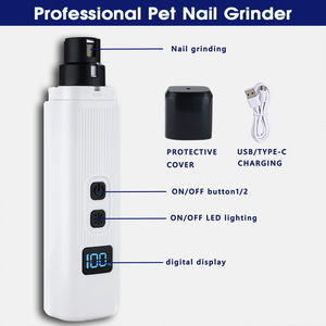 Kabelloser Zweistufiger Haustier-Nagelschleifer mit Digitaler LED-Anzeige Tragbares Katzen- und Hunde-Pflegewerkzeug zum Nagelschneiden - Product Image 3