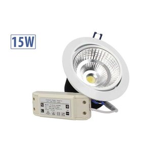 15W Moderne LED Plafondspot Inbouw Cree Lichtbron Warm Wit 12V COB Basis Aluminium Glazen Behuizing voor Buitenverlichting - Product Image 1