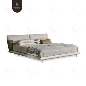 Lit double de style minimaliste italien Elefante, lit suspendu moderne rembourré, <span class=keywords><strong>tissu</strong></span> doux en coton et <span class=keywords><strong>lin</strong></span>, lit king size, 1 an - Product Image 3