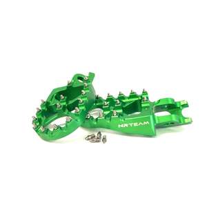 Pedane Nrteam Ergal per Kawasaki KXF 450 07-25 coppia verde lega di alluminio resistente - Product Image 1