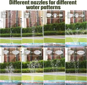 Pompe à eau solaire 3,5 W, kit de bricolage amélioré 2025, 8 buses, 3 supports intégrés, cordon de 9,8 pieds, bain d'oiseaux de jardin, aquarium - Product Image 3