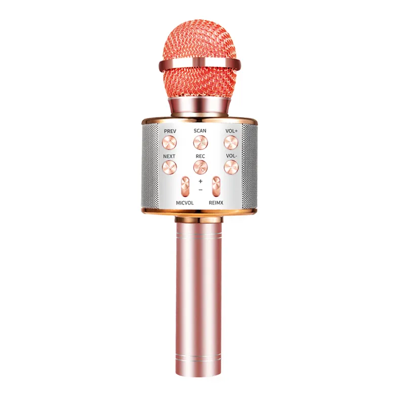 WS858 micrófono de Karaoke inalámbrica profesional Microfone altavoz al micrófono de estudio de micrófono para teléfono inteligente