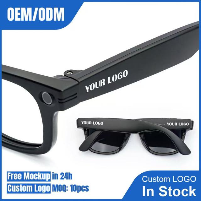 AI Smart Glasses Display 500W Camera 1080P IP68 Waterproof Anti-shake Video Recording Music Control Photo Recognition for Call