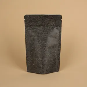 Tamaño personalizado y diseño de impresión digital bolsa de plástico con cremallera con logotipos bolsas de papel Kraft personalizadas bolsa de pie de grado alimenticio