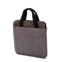 Nouveau design, sac à poignée en jute de grande capacité, portable, avec poignée en toile de jute imperméable, sac à bandoulière portable pour ordinateur portable