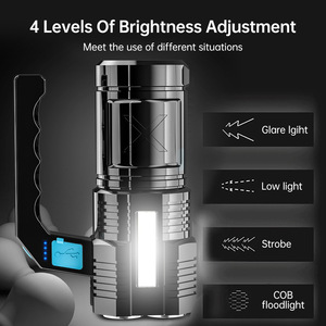 Linterna LED de Cuatro Núcleos, Recargable, Portátil, para Camping, de Alta Intensidad, Luz Blanca de Largo Alcance - Product Image 5
