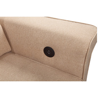 Großhandel Hochwertiges Europäisches Zweisitzer-Stoffsofa mit Armlehne, USB-Anschluss, Stauraum, L-förmiges Schlafsofa, Modernes Design, Langlebig