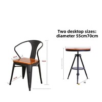 Table à manger portable en bois avec pieds en métal et plateau en pierre frittée, 2 places, design moderne et élégant, pour la maison, les hôtels, les jardins, les hôpitaux, l'extérieur