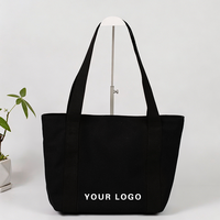 Sac fourre-tout en toile de haute qualité avec poignée en sangle imprimée sur mesure et poche intérieure zippée, spacieux pour les événements d'entreprise