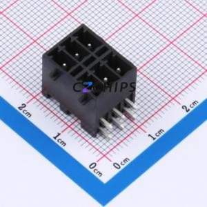 DB2ERHBG-3.5-2*3P-BK Plug-in Terminal Block Bent Lead Through Hole,P=3.5mm Board-to-Board / Socket Closed Snap Fixing 2x3P 3.5mm - Product Image 1