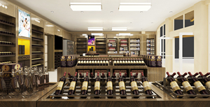 Vitrine en bois sur mesure avec éclairage, meuble porte-vin pour salle d'exposition commerciale, présentoir à vin - Product Image 5