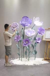 Fiori Artificiali Giganti <span class=keywords><strong>di</strong></span> Carta a Forma <span class=keywords><strong>di</strong></span> Papavero e Rosa, Stile Elegante e Semplice per Matrimoni, Eventi e Decorazioni per Baby Shower - Product Image 4