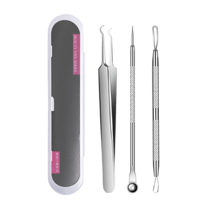 WELLFLYER Herramienta Profesional de Acero Inoxidable <span class=keywords><strong>para</strong></span> Eliminar Acné, Removedor de Espinillas, Eliminador de Imperfecciones, Removedor de Espinillas, Removedor de Acné, Herramienta de Acero Inoxidable, 2 Unidades - Product Image 1