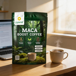 Poudre de café Maca Boost 15 sachets 150g avec racine de Maca, Tongkat Ali et L-Arginine pour la vitalité quotidienne des adultes, complément alimentaire - Product Image 3