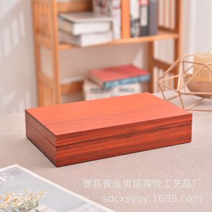 Caja de joyería de madera con tapa abatible retro, 18x10x5cm, organizador de almacenamiento con cierre magnético para colgantes y documentos, hecho en Shandong - Product Image 2