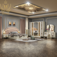 Ensemble de meubles de chambre à coucher de luxe pleine grandeur bonne qualité en bois chambre à coucher principale Style Simple coiffeuse table de chevet fonction stockage