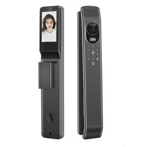 Serrure intelligente Tuya en alliage d'aluminium avec reconnaissance faciale 3D, empreinte digitale, caméra intégrée de 4 pouces et visionneuse, prend en charge plusieurs langues - Product Image 1
