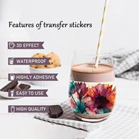 Autocollants de transfert UV DTF personnalisés pour verres, étiquettes adhésives imperméables en plastique pour la décoration de bouteilles et de tasses