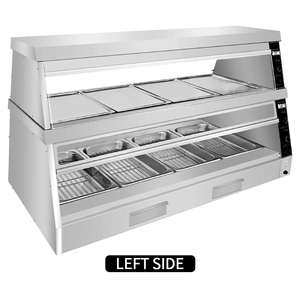 Chauffe-Plats Double Couche en Acier Inoxydable Tustin Style 400L avec Verre Transparent pour Distribution et Maintien au Chaud des Burgers - Product Image 4
