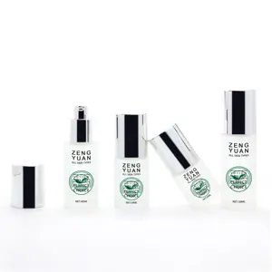 Luxus Elegantes Verpackungs set Hautpflege Kosmetik creme Behälter Leere Milchglas Lotion Flasche Mit Silber pumpe