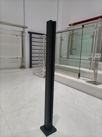 Edelstahl-Glasgeländer für den Außenbereich mit quadratischem schwarzem Pfosten für Terrassen