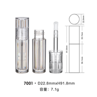 En stock – Nouveaux tubes vides transparents carrés pour brillant à lèvres avec grande brosse, contenants de 7g