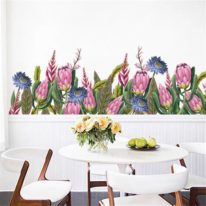 Adesivo <span class=keywords><strong>da</strong></span> parete con fiori colorati alla moda, piccolo adesivo fresco in PVC per camera <span class=keywords><strong>da</strong></span> letto, <span class=keywords><strong>carta</strong></span> <span class=keywords><strong>da</strong></span> <span class=keywords><strong>parati</strong></span> decorativa in erba verde, adesivo per la casa - Product Image 5