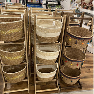 Hot Sale New Eco-Friendly Multifunction <b>Plastic</b> Laundry <b>Basket</b> Handmade Woven Frame Home Big Toy Bucket 38*40cm - Product Image 2