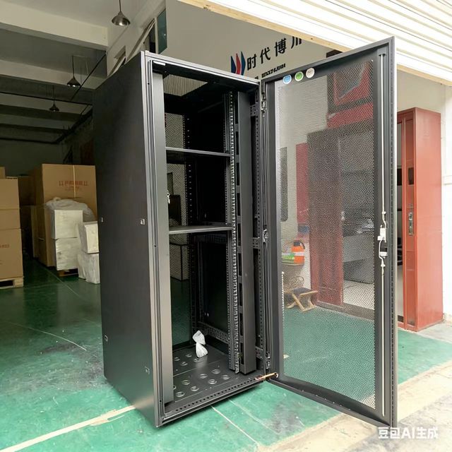 Network Cabinet Metal Shell Indoor Server Open Rack Frame Floor Standing 42U Server Rack SPCC Steel 19-Inch Standard