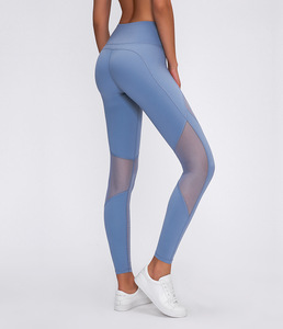 2023 primavera ed estate nuovi pantaloni da Yoga <span class=keywords><strong>in</strong></span> maglia di giunzione a vita alta con Lifting dell'anca asciugatura rapida e traspirante gambali da palestra da donna - Product Image 6