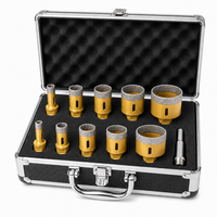 Kit de forets diamantés brasés sous vide M14, adapté au marbre, au granit, aux carreaux de céramique et au kit de scies cloches pour maçonnerie sèche en céramique